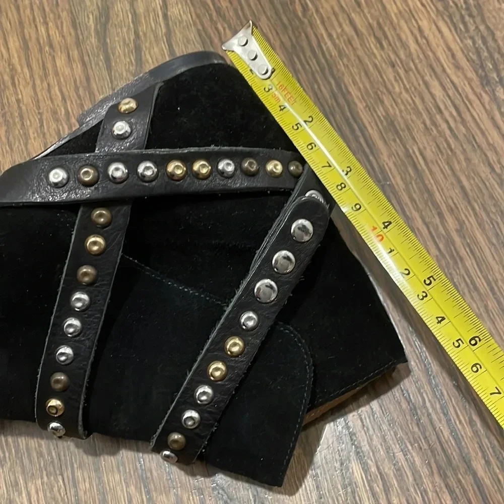 ISABEL MARANT ETOILE Hey Jude Bootie Suede Leather Studded Ankle Straps Goth - Picture 12 of 13